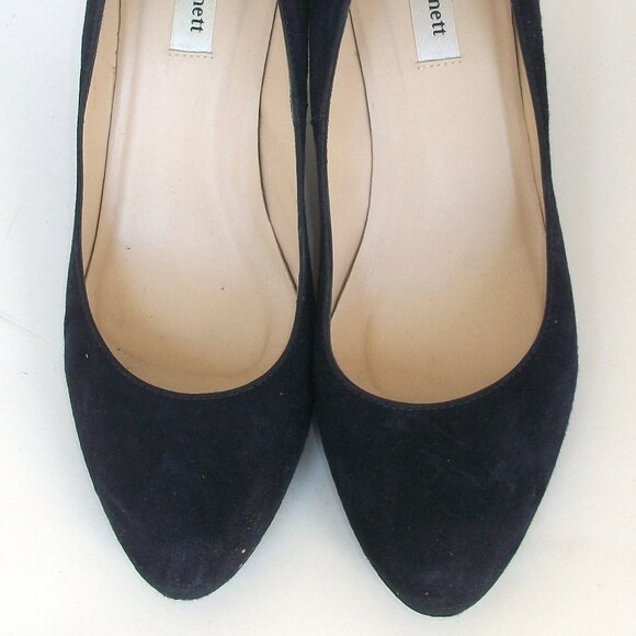 L.K.Bennett Sloane Square London Near-New-Navy Suede Classic High Heel Pumps - Picture 5 of 8